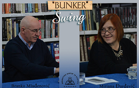 mirjana đurđević i branko mlađenović na promociji romana bunker swing u kladovu laguna knjige